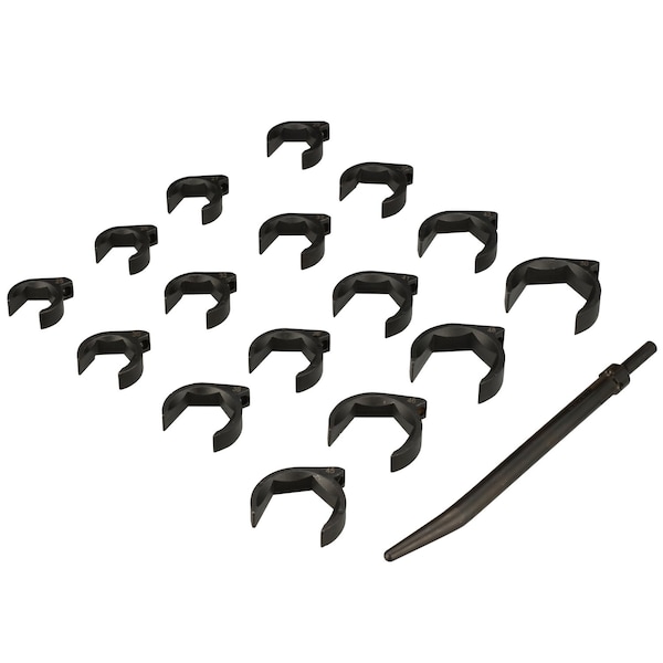 Milton ShockIt Crows Foot Set, 16-Piece Metric - Heavy Duty Industrial/Hydraulic Fittings LT1910XL - main